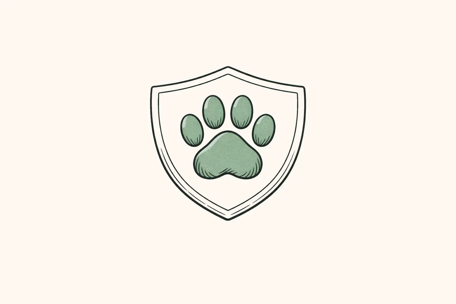 Illustrated paw print and shield motif representing pet insurance protection